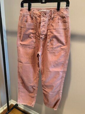 FREE PEOPLE - high waisted, light rose colored button fly pant, size 27
